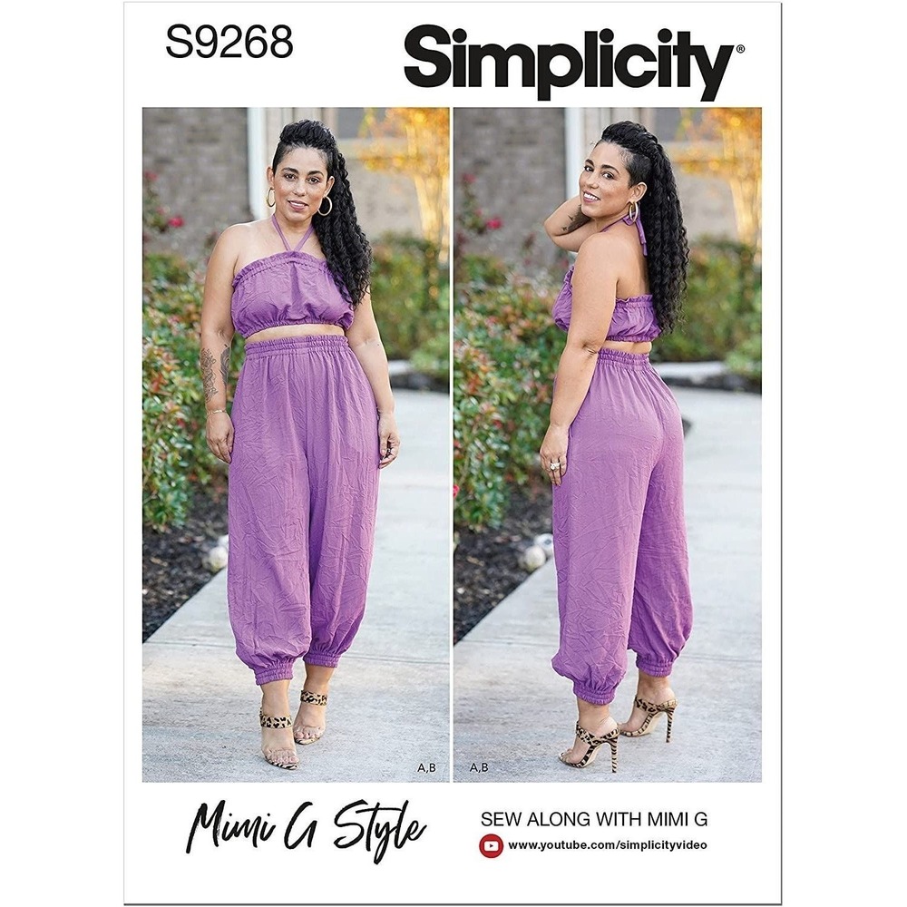 Simplicity Sewing Pattern 9268 10991 Misses Bra Top Wide Leg Pants Mimi G 6-14